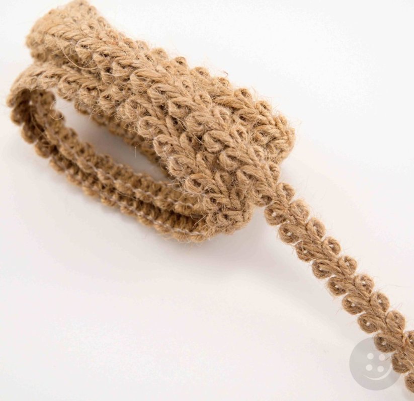 Jute trim - loops - beige - width 1.3 cm
