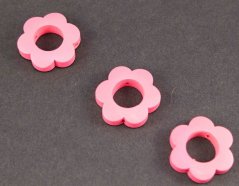 Wooden pacifier bead - flower - neon pink - diameter 2.5 cm