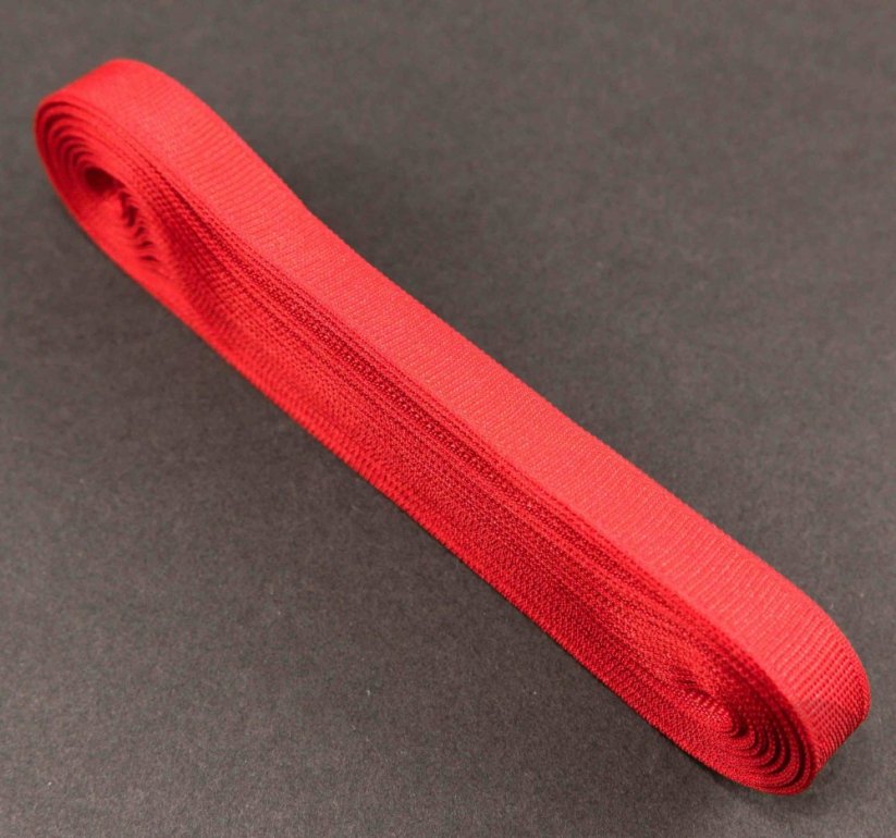 Luxusní saténová rypsová stuha - šíře 1 cm - červená