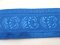 Embroidered decorative cotton ribbon with flowers - blue - width 5.5 cm