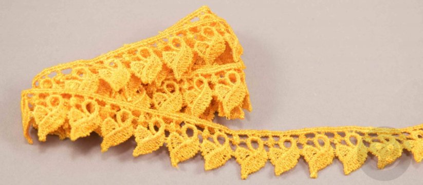 Guipure lace trim - gold - yellow - width 1,8 cm