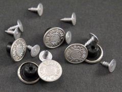 Push button - matte silver - diameter 1.4 cm