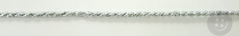 Točená šňůra - stříbrná - lesklá - průměr 3 mm,  lurexová