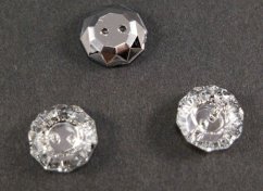 Luxusní krystalový knoflík - květinka velká - světlý krystal - průměr 1,4 cm