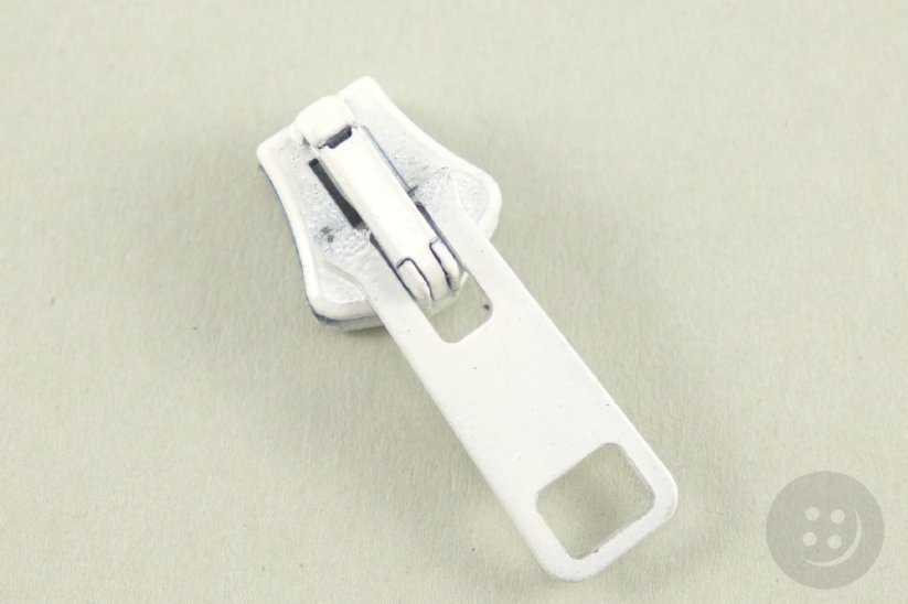 Plastic cubes zipper slider - white - size 7