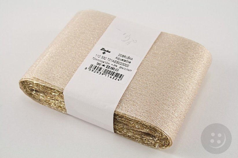 Decorative taffeta ribbon - gold - width 0.3 cm - 7.2 cm