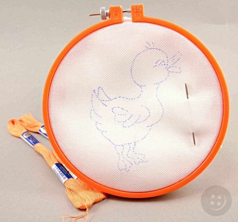 Kreuzstichvorlage für Kindern - Ente - Durchmesser 15 cm