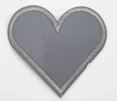 Nažehlovací záplata - srdce - 6,5 x 6cm - reflexní