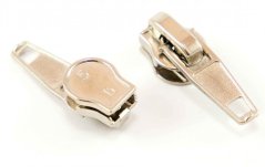 Jazdec na plastový špirálový zdrhovadlo - bez ozdoby - strieborná - veľkosť 5