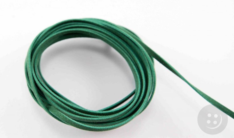 Šňůrka z ekokůže - zelená - šířka 3 mm