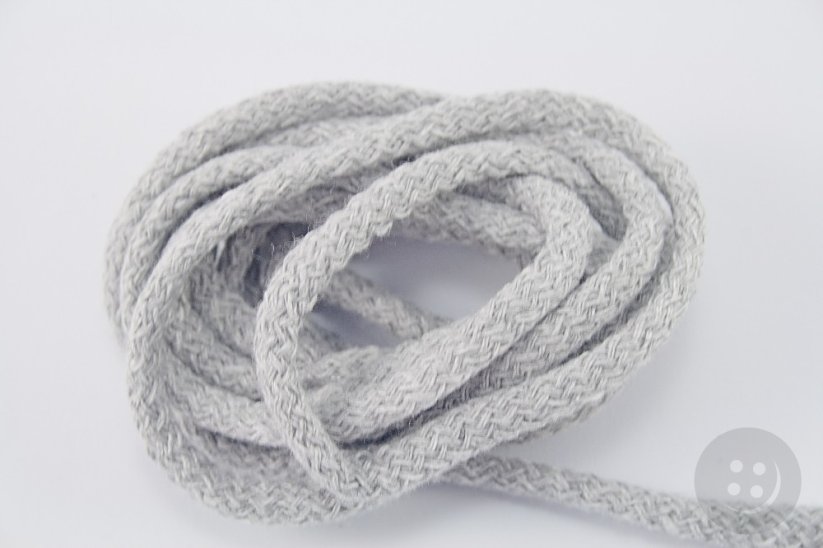 Baumwoll-Schnur für Klamotten -  grau- Durchmesser 0,5 cm