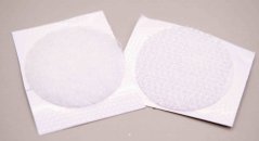 Nalepovací suchý zips - koliesko - biela - priemer 2,5 cm