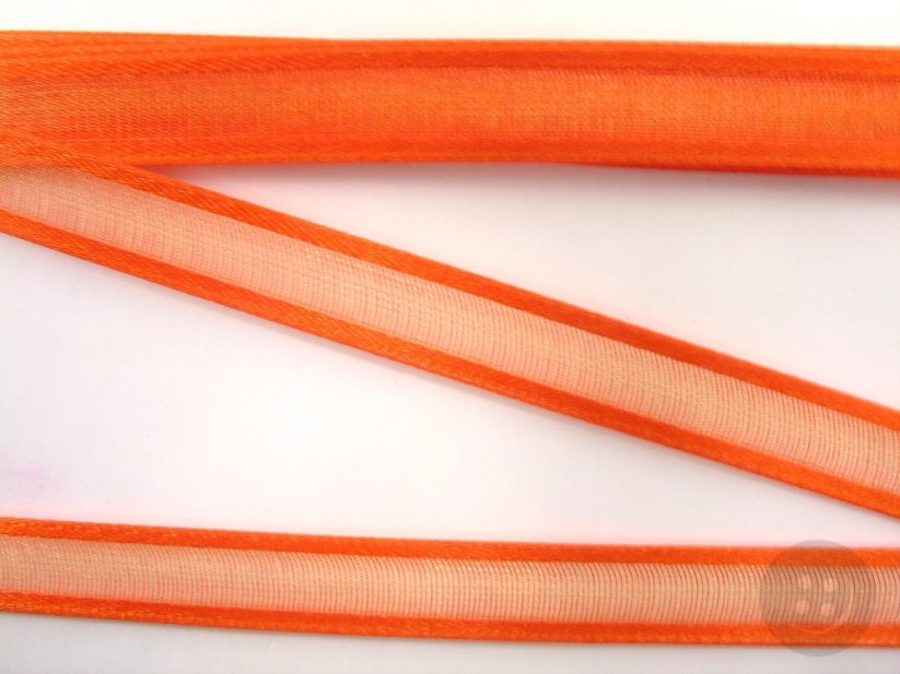 Band mit Satinrand - orange - Breite 1 cm