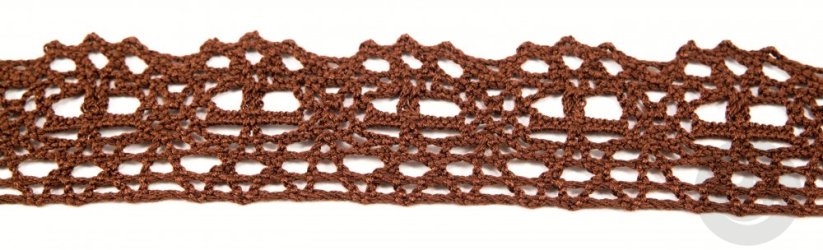 Cotton lace trim - brown - width 3 cm