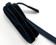 Zamatová stuha - tmavo modrá - šírka 1 cm