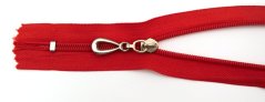 Red no. 5 spiral zipper with silver teardrop pull, 16 cm Red no. 5 spiral zipper with silver teardrop pull, 16 cm