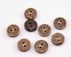 Hole shirt button - coconut - all-over lace - beige - diameter 1.27 cm