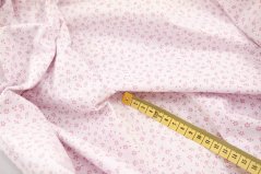 Baumwollstoff - rosa Blümchen auf weißem Untergrund - Breite 160 cm