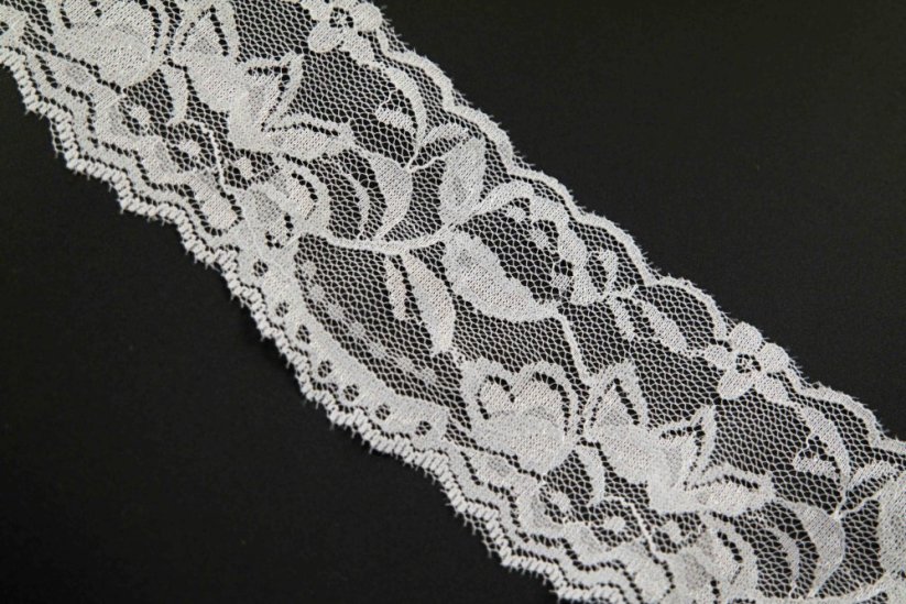 Elastic lace - white - width 5 cm