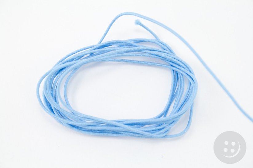 Klobúková guľatá guma - svetlo modrá - priemer 0,12 cm