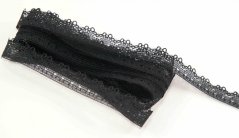 Silonové čipka - čierná - šířka 1,1 cm