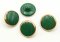 Glass button with bottom sewing - green-gold - diameter 1.34 cm
