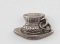 Metal pendant - cup on saucer - 1.8 cm x 1.3 cm