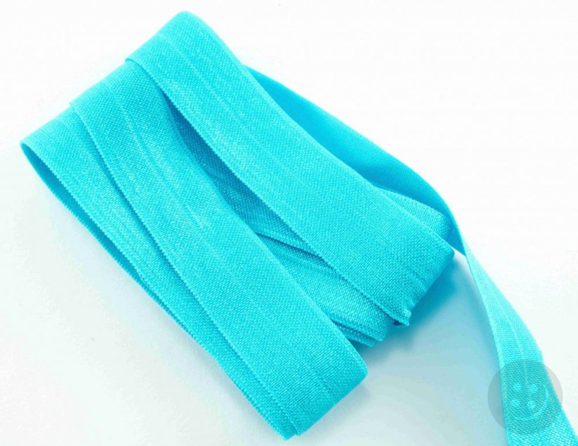 Fold over elastic trim - turquoise - 1,8 cm