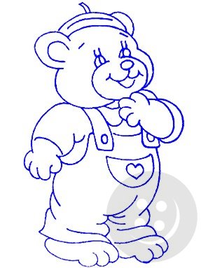 Embroidery pattern for children - teddy bear - dimensions 25 cm x 25 cm
