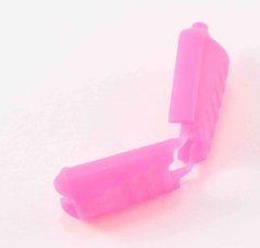 Plastic cord end - neon pink - pulling hole diameter 0.5 cm