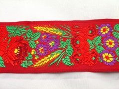 Festive ribbon - red - width 7,0 cm