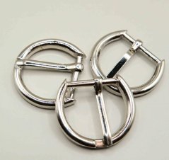 Decorative metal buckle with a thorn - silver - hole 2 cm