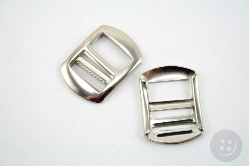 Metal trouser shortener - silver - pulling hole width 1,6 cm
