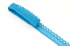 Geklöppelte Spitze - türkis - Breite 1,5 cm