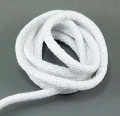 Bavlněná oděvní šňůra - bílá - průměr 0,8 cm