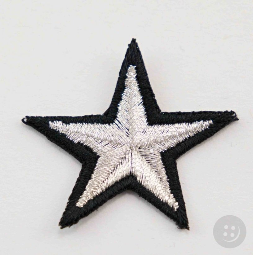 Iron-on patch - Star - small - silver - dimensions 4 cm x 4 cm