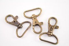 Swivel hook - antique brass - pulling hole width 2,5 cm