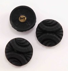 Luxury glass button with bottom stitching - black - diameter 1,75 cm
