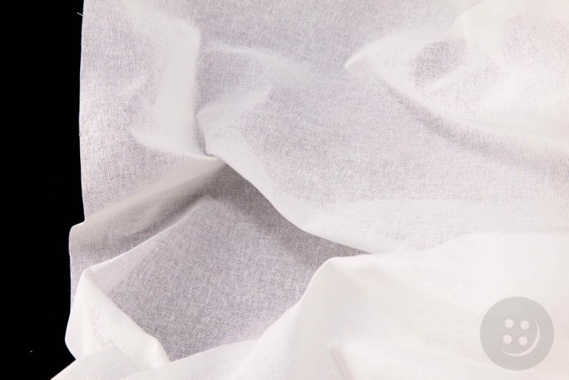 Bavlnená vyšívacie tkanina Perlička - biela - šírka 140 cm