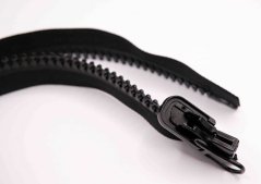 Extra silné stanové kostené zipsy č.8 s obojstranným jazdcom - čierna - dĺžka 160 cm - 300 cm