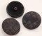 Luxurious glass button with bottom stitching - shades of brown - diameter 3,1 cm