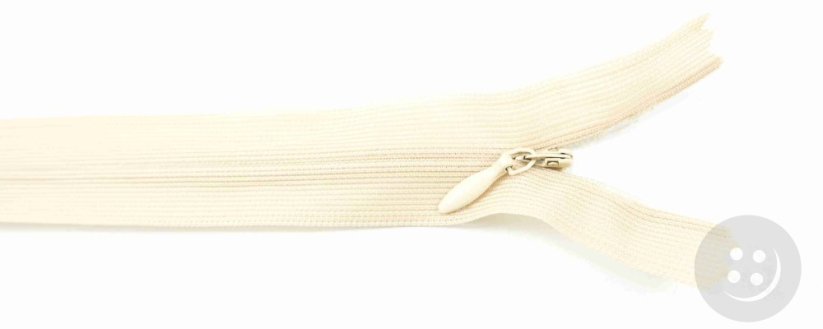 Nedělitelný skrytý zip (3mm) různé barvy - délka 18 cm - 60 cm
