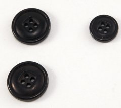 Oblekový gombík - čierný - priemer 2 cm