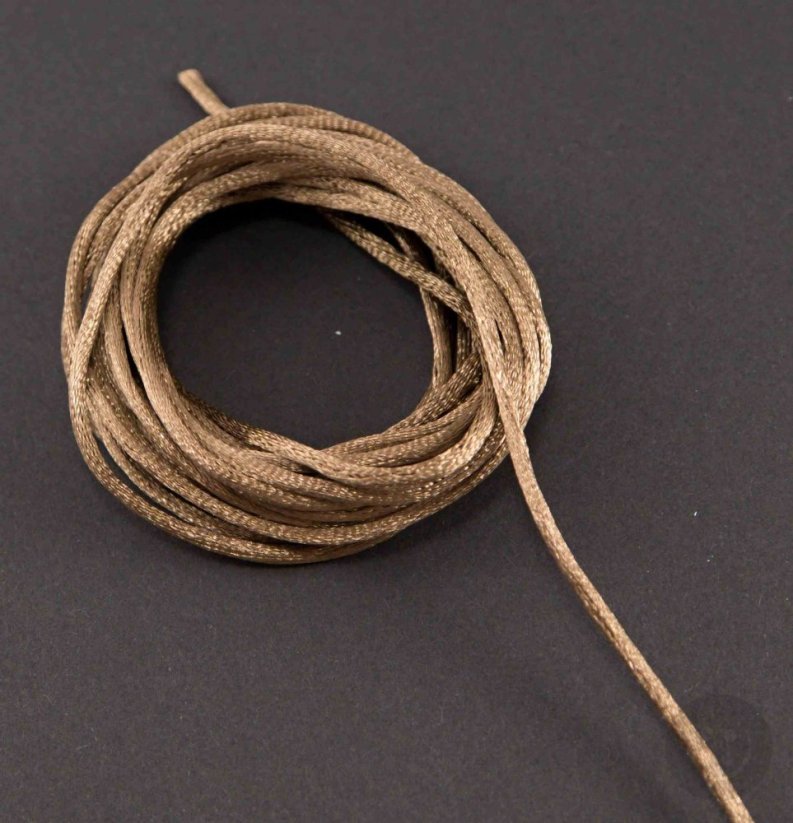 Satin cord - light brown - diameter 0,2 cm