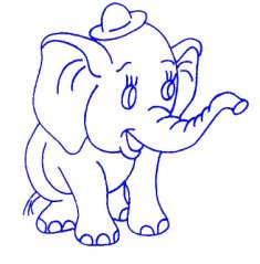 Vyšívacia predloha pre deti - sloník - rozmer 25 cm x 25 cm