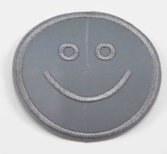 Nažehlovací záplata - smajlík - 6 cm - reflexní