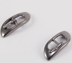 Metal belt buckle - dark matte - pulling hole width  0,7 cm