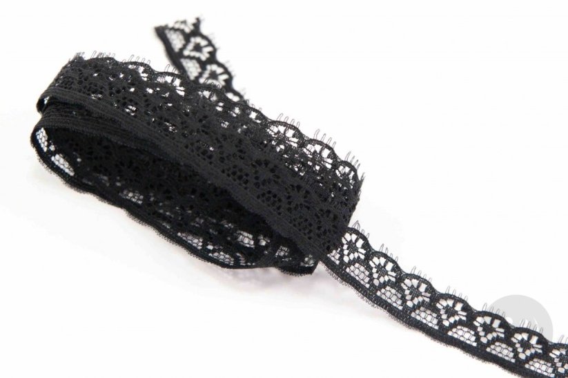 Polyester Lace - black - width 1,4 cm