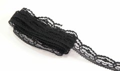 Silonová krajka -  černá - šířka 2 cm