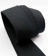 Bavlnený popruh - čierna - šírka 4 cm
